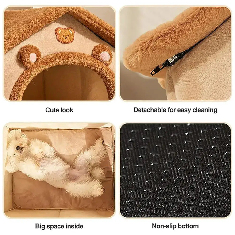 ARLIO™ Cozy Cave - Anti-Anxiety Pet House Bed for Dogs & Cats